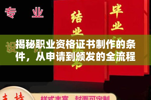 新郑揭秘职业资格证书制作的条件，从申请到颁发的全流程解析