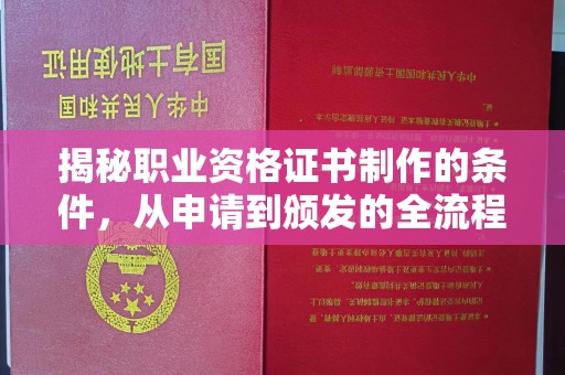 新郑揭秘职业资格证书制作的条件，从申请到颁发的全流程解析